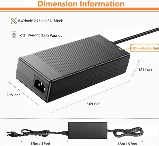 Alt view image 4 of 5 - UL Listed 36V AC/DC Adapter Compatible with Govee Permanent Outdoor Lights Pro H706C H706A H706B H806 H806A H7039 Power Supply Cord Charger