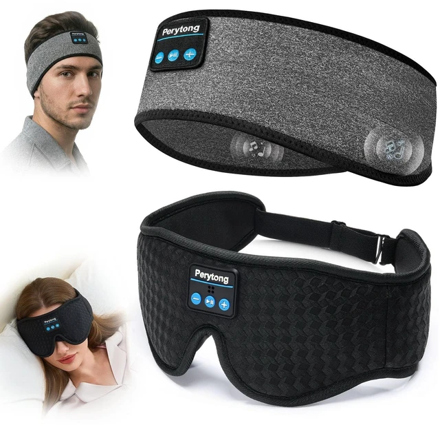 Main image of Sleep Mask and Bluetooth Headband Headphones Set, Close Your Eyes, Pull Down the Mask, and Let the Sound Carry You to Sleep - Wireless Bluetooth Headphones for Side Sleepers, Travel, Meditation