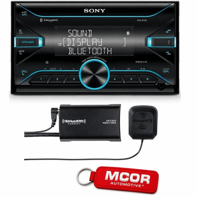 Main image of Sony DSX-B700 Double-DIN Media Receiver with Dual Bluetooth, SiriusXM Ready, Front USB, FLAC, 10-Band EQ + SXV300V1 SiriusXM Vehicle Tuner Bundle