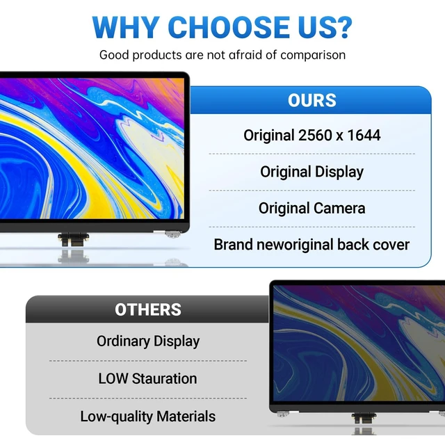 Alt view image 3 of 5 - KLOXA Screen Replacement for MacBook Air M2 A2681 2022 13.6" EMC 4074 Full LCD Display Assembly 2560x1664 with Tool Kit (SpaceGrey)