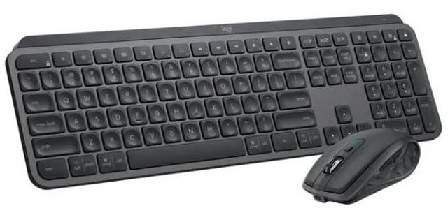 Main image of Logitech MX Keys Combo - Performance Wireless Keyboard and Mouse (MX Anywhere 2S) with Palm Rest, Customizable Illumination, Bluetooth, USB C, for Windows, Linux, Chrome, Mac - Graphite