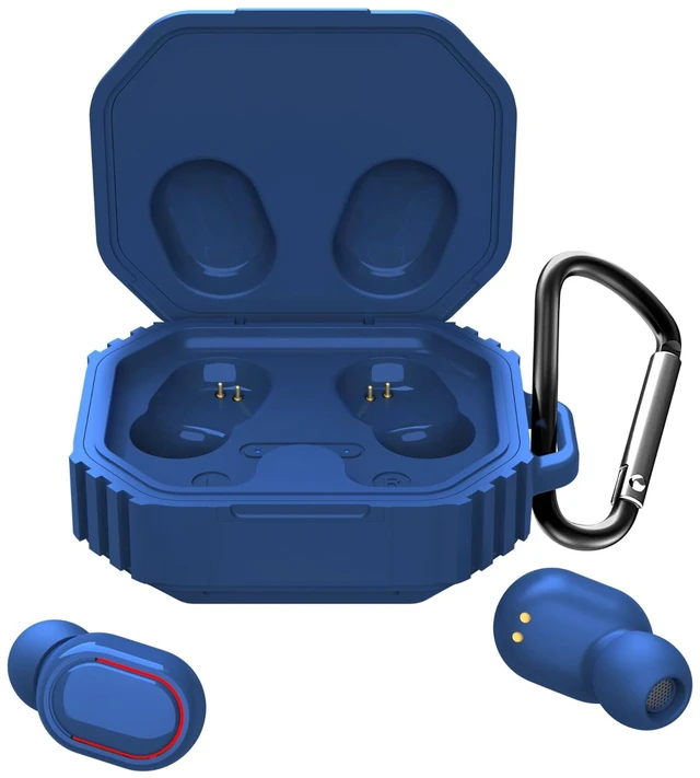 Main image of TOPTECH Blast BA-33 Wireless Earbuds, Bluetooth 5.4 True Wireless Earbuds with Microphone, 8mm Dual-Woofer Drivers, Voice Assistant, Button Controls & Portable Clip-On Charging Case,Navy