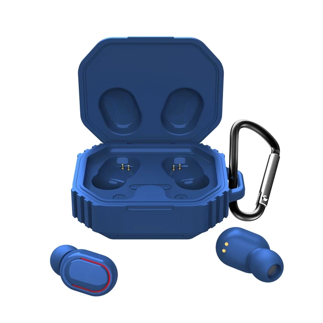 Alt view image 2 of 4 - TOPTECH Blast BA-33 Wireless Earbuds, Bluetooth 5.4 True Wireless Earbuds with Microphone, 8mm Dual-Woofer Drivers, Voice Assistant, Button Controls & Portable Clip-On Charging Case,Navy