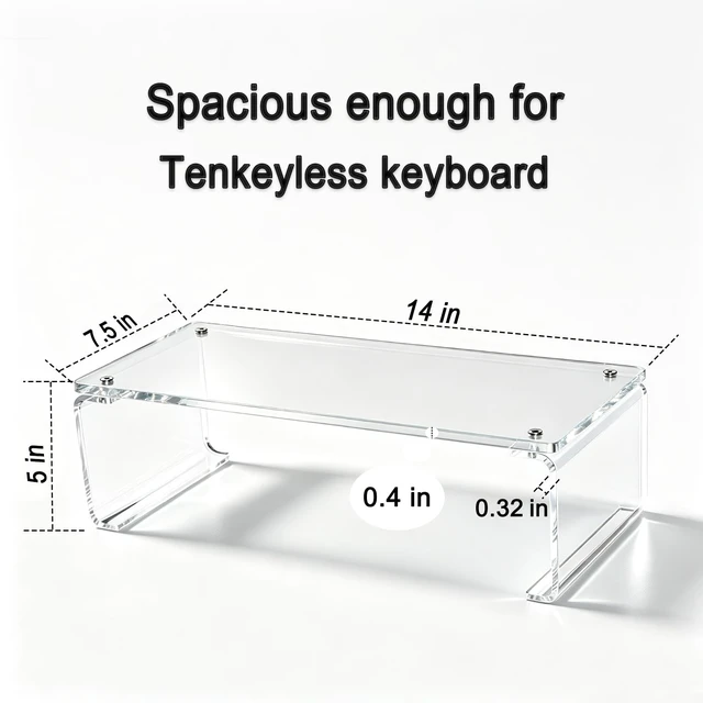 Alt view image 2 of 5 - GRASS BROOK Acrylic Monitor & Laptop Stand Riser L14 x H5, Transparent