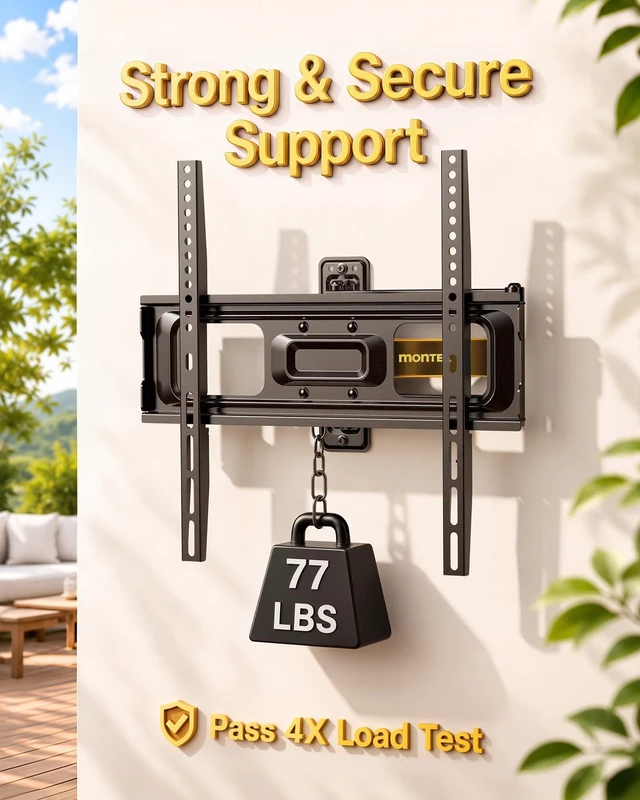 Alt view image 5 of 5 - monTEK Outdoor Full Motion TV Wall Mount for 32-65 Inch TVs