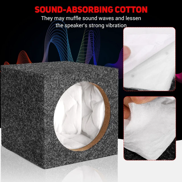 Alt view image 3 of 5 - Facmogu 6.5" Gray Carpet Speaker Enclosure, Subwoofer Unloaded Box