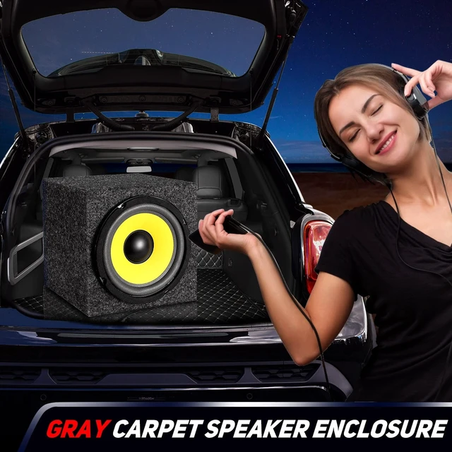Alt view image 5 of 5 - Facmogu 6.5" Gray Carpet Speaker Enclosure, Subwoofer Unloaded Box