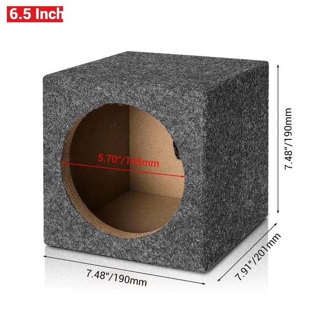 Alt view image 2 of 5 - Facmogu 6.5" Gray Carpet Speaker Enclosure, Subwoofer Unloaded Box
