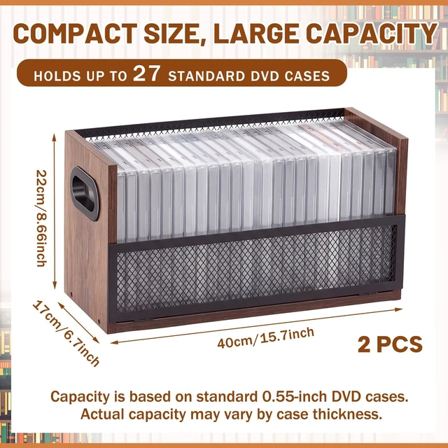 Alt view image 2 of 5 - Geelin 2 Pack Stackable DVD Storage Rack, CD/DVD Storage Organizers