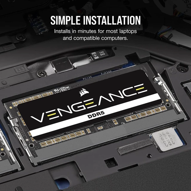 Alt view image 5 of 5 - CORSAIR Vengeance SODIMM DDR5 RAM 32GB (2x16GB) 4800MHz CL40 Intel XMP iCUE Compatible Computer Memory - Black (CMSX32GX5M2A4800C40)