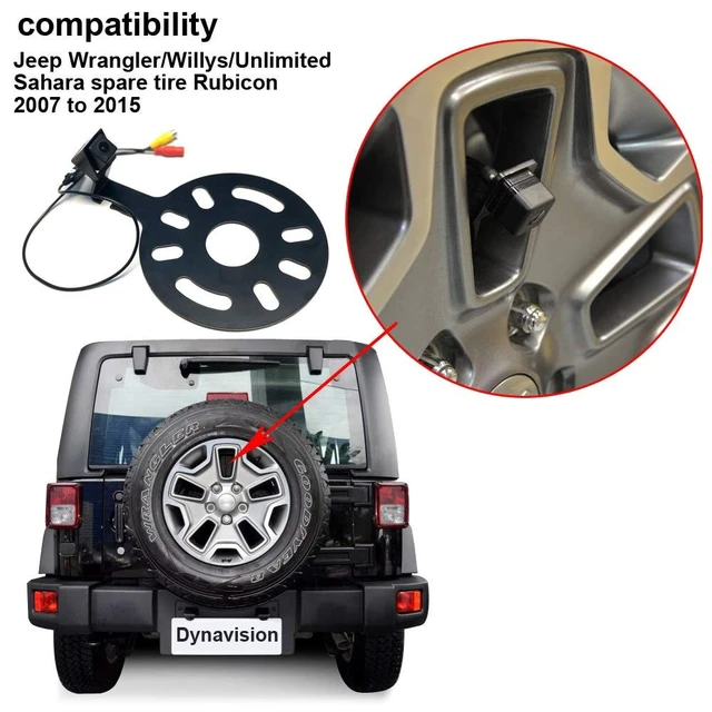 Alt view image 2 of 5 - Reverse Camera Color Camera Parking Camera Night Vision and for reversing System Parking aid Waterproof & Shockproof for Jeep Wrangler/Willys/Unlimited Sahara Spare Tire Rubicon 2007-2015