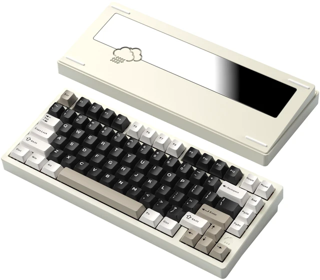 Main image of KIBU WOBKEY Rainy75 75% Tri-Mode Mechanical Keyboard, CNC Aluminum Custom Wireless Keyboard, Hot Swappable, VIA Programmable, Violet Switch, RGB Backlit,BT/2.4G/Wired for Mac/Win(Standard White