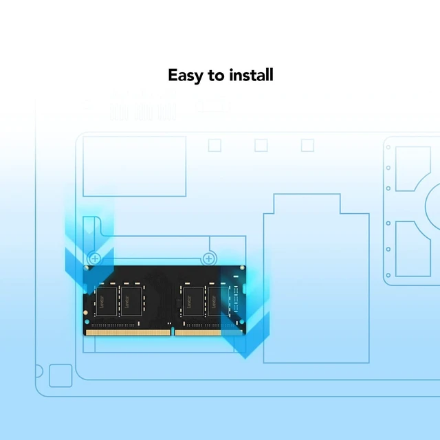Alt view image 4 of 5 - Lexar 32GB Single DDR4 SODIMM RAM 3200MT/s CL22 260-Pin Laptop Memory, Black (LD4AS032G-B3200GSST)