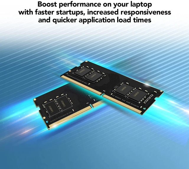 Alt view image 2 of 5 - Lexar 32GB Single DDR4 SODIMM RAM 3200MT/s CL22 260-Pin Laptop Memory, Black (LD4AS032G-B3200GSST)