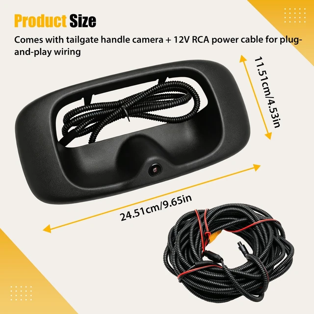 Alt view image 3 of 5 - Carnovate Tailgate Handle Backup Camera Fit for Chevy Silverado 1999-2006