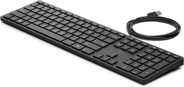 Alt view image 2 of 5 - Bulk Lot of 5 HP Wired Desktop 320K Keyboards Durable, Ergonomic Design ^^ Perfect for Offices, Schools & Enterprises (Pack of 5)