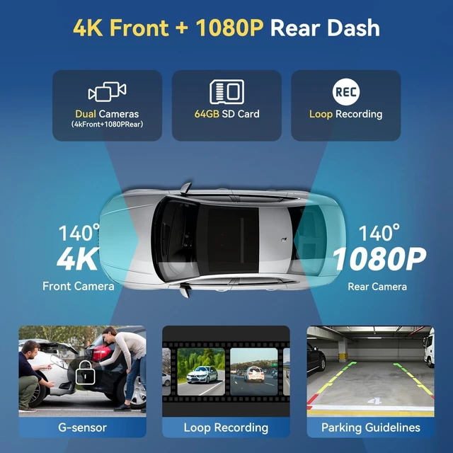 Alt view image 3 of 5 - Carplay Screen for Car, 11.5" Wireless Carplay Screen with 4K Dash Cam, 1080P Rear Camera, Portable Car Stereo with A-pple CarPlay & Android Auto Screen, MirrorLink/TF Card/Siri/Bluetooth/AUX/F