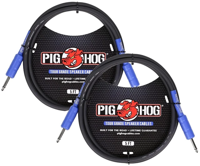 Main image of 2-Pack Pig Hog PHSC5 8mm Tour Grade Speaker Cable, 5ft