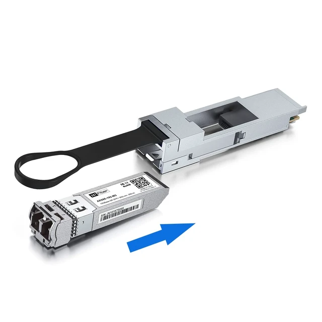 Alt view image 3 of 3 - H!Fiber QSA Adapter, 40G QSFP to 10G SFP+ Converter Module for Cisco CVR-QSFP-SFP10G and More Devices, All-Metal housing