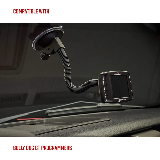 Alt view image 3 of 5 - Bully Dog 40400-102 T-Slot Universal Windshield Mount for GT & WatchDog Adhesive-Free Suction Cup, Flexible Adjustable Neck, Secure Hands-Free Viewing