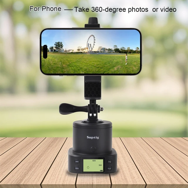 Alt view image 3 of 5 - Suptig 360 Degree Tripod Adapter Mount Compatbile for Gopro, Phone Take Photo Or Video, Handle Fan and Product Display Rotation.