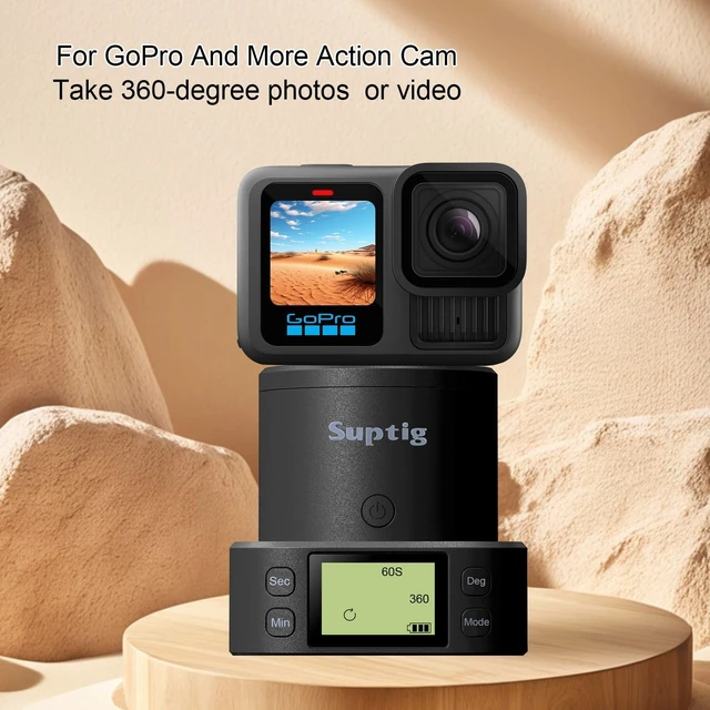 Alt view image 2 of 5 - Suptig 360 Degree Tripod Adapter Mount Compatbile for Gopro, Phone Take Photo Or Video, Handle Fan and Product Display Rotation.