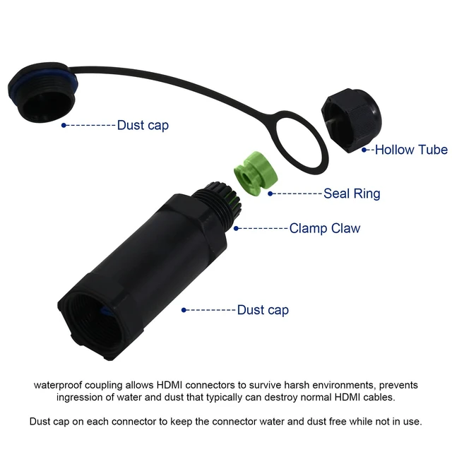 Alt view image 4 of 5 - DTECH 8K HDMI Fiber Optic Cable 2.1 4K 120Hz 8K60Hz 48Gbps High Speed HDR eARC HDCP 2.2 Outdoor Armored Long HDMI Cord 32 ft Waterproof IP68 for Monitor Laptop Gaming TV Xbox PS4/PS5, Unidirectional