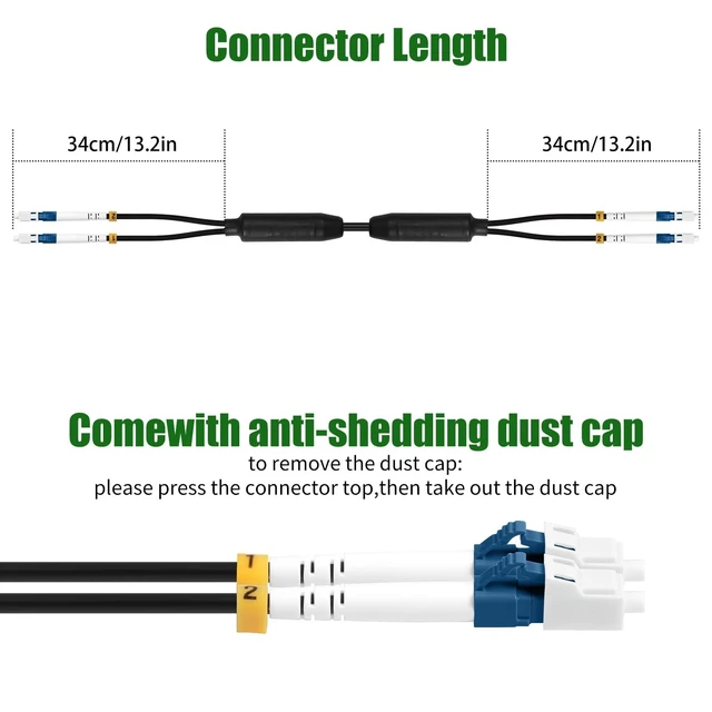 Alt view image 4 of 5 - FibergagaOutdoor LC to LC OS2 Fiber Patch Cable Singlemode,150M(492ft)