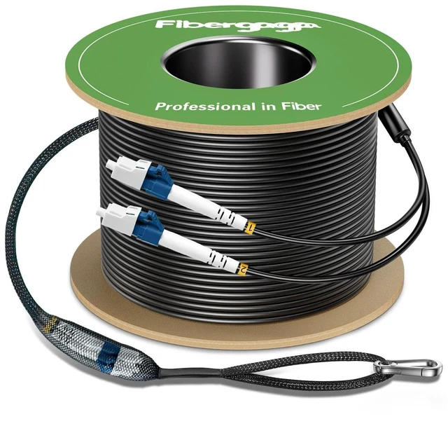 Main image of FibergagaOutdoor LC to LC OS2 Fiber Patch Cable Singlemode,150M(492ft)