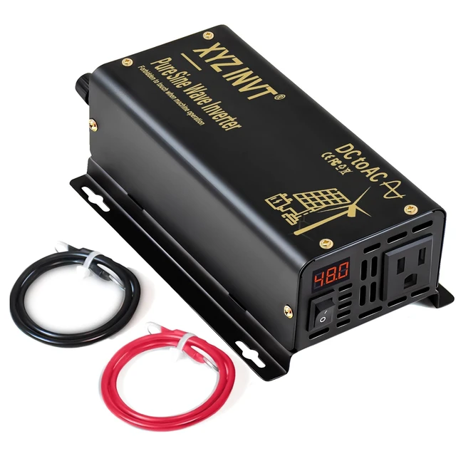 Alt view image 2 of 5 - XYZ INVT 300W Pure Sine Wave Inverter DC 48V to AC 110V 120V Power Converter 600W Peak with LED Display for Most Small Power Appliances