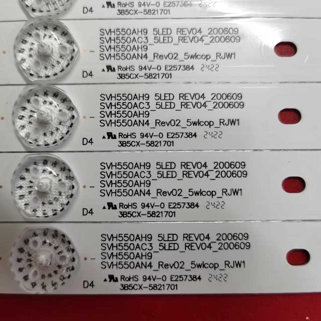 Alt view image 2 of 4 - XIMAIACC 10 Pieces LED Backlight Strips for Insignia 55''TV NS-55D510NA17 SVH550AC3 SVH550AH9 55H5C 55H6B LC-55LB481U LC-55LB481C HD550DF-B52 HD550DU-B31 LED55K1800 LED55EC290N