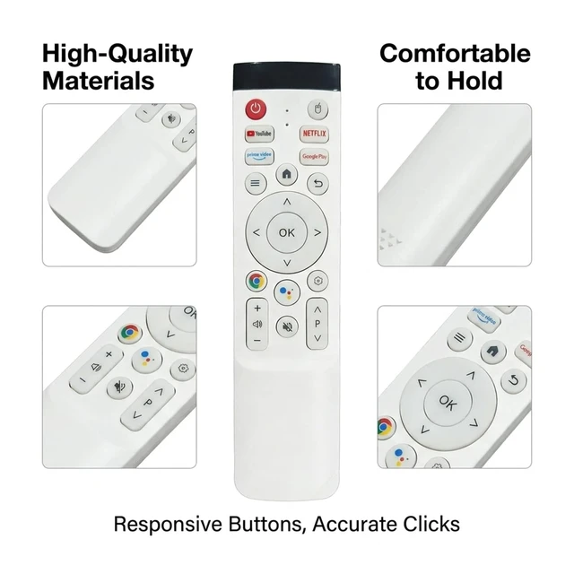 Alt view image 4 of 5 - Portable TV Remote Control & Voice Google Assistant with USB Signal Receiver,Supports Bluetooth,Portable Smart TV Remote Control Suitable for Models of OFD,for VLH,for SDYSTVAI (Battery Not Included)