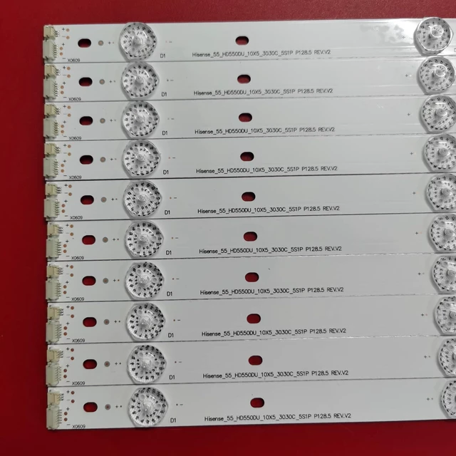 Alt view image 3 of 4 - XIMAIACC 10 Pieces LED Backlight Strips for Insignia 55''TV NS-55D510NA17 SVH550AC3 SVH550AH9 55H5C 55H6B LC-55LB481U LC-55LB481C HD550DF-B52 HD550DU-B31 LED55K1800 LED55EC290N
