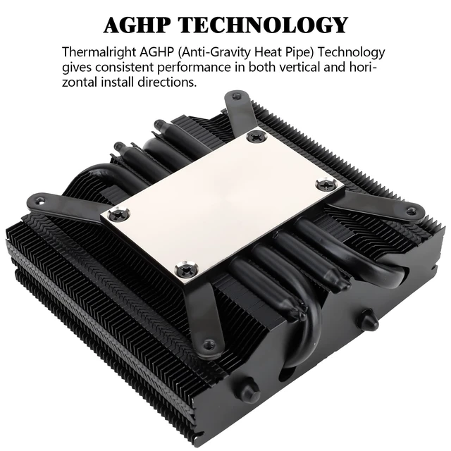 Alt view image 4 of 5 - Thermalright-TR AXP90 X47 Black Low Profile ITX CPU Air Cooler, 47mm Height, TL-9015B Slim PWM Fan, AGHP Technology, for AMD AM4 AM5/Intel 1700/1150/1151/1200,PC Cooler(Black)