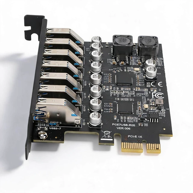 Main image of VELATEMOR PCIE Expansion Card 7 Port, 7 Ports USB 3.2 GEN1 Hub Controller Adapter, 5Gbps High Speed Transmission Stable Power USB 3.2 GEN1 Front Expansion Card