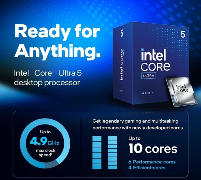 Alt view image 3 of 5 - Intel Core Ultra 5 225 Desktop Processor: 10 Cores, 10 Threads, 20MB Cache