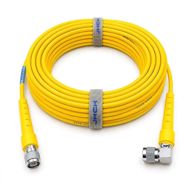 Main image of JHCH RTK GNSS GPS 58957 Antenna Cable Suitable for Trimble, Topcon, Leica receivers TNC Male to Right Angle TNC Male Low Loss RG58 coaxial Cable (30m/98ft)