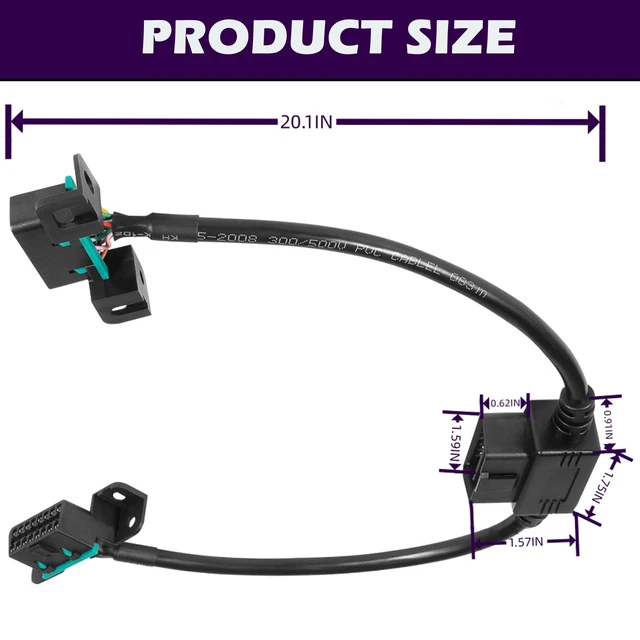 Alt view image 3 of 4 - Plug-N-Play Pass Through Harness 76404-01A for PowerSteps Running Boards Wiring OBDII Plug-and-Play Adapter,Compatible with Applicable Models (Except Ram, Toyota)