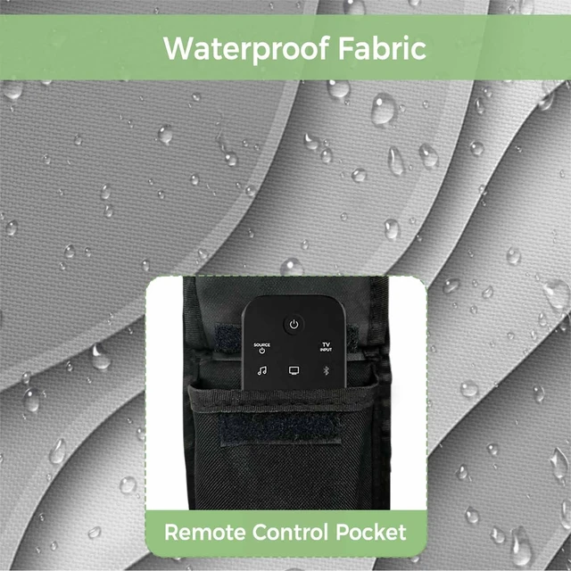 Alt view image 3 of 5 - Black Grey Gradient Outdoor TV Cover Waterproof Weatherproof, Abstract Geometric Television Covers for 30 to 32 Inch Modern Ombre Outside TV Screen Protector Shield, 30"W x 19"H x 4.5"D