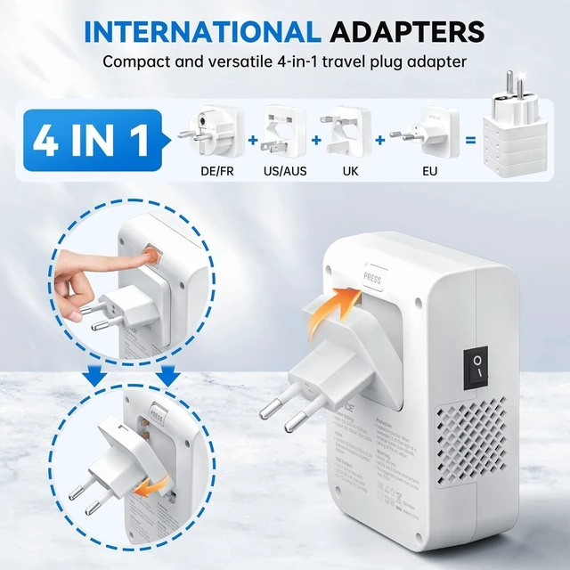 Alt view image 5 of 5 - DOACE 350W Voltage Converter US to Europe 220V to 110V Converter