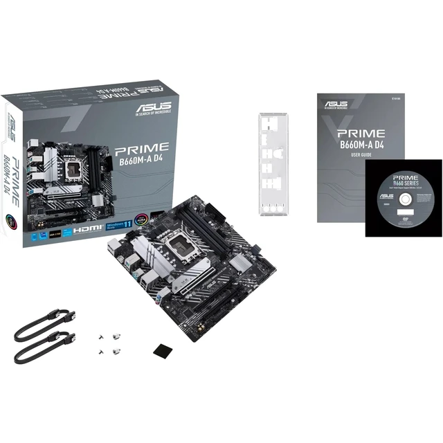 Alt view image 2 of 2 - ASUS Prime B660M-A D4 LGA 1700(Intel 12th Gen) mATX Motherboard (PCIe 4.0, DDR4,2xM.2 Slots, 1Gb LAN, DP,2 x HDMI, Rear USB 3.2 Gen 2, Front USB 3.2 Gen 1 Type-C, Aura Sync)