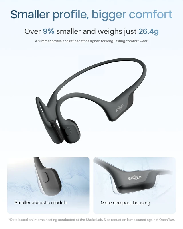 Alt view image 4 of 5 - SHOKZ OpenRun Air 2 Bone Conduction Open-Ear Bluetooth HeadphonesBlack