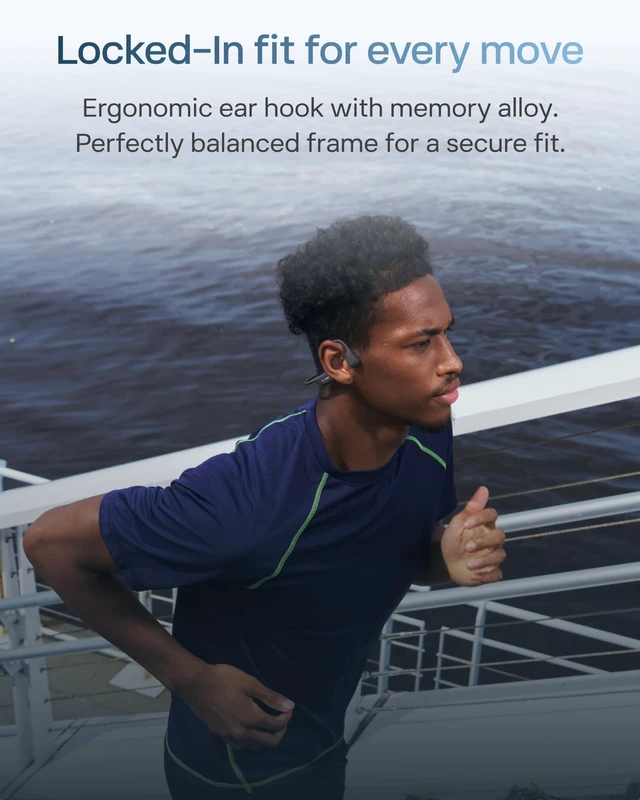 Alt view image 5 of 5 - SHOKZ OpenRun Air 2 Bone Conduction Open-Ear Bluetooth HeadphonesBlack