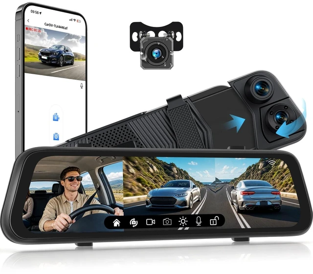 Main image of 1080P Mirror Dash Cam 9.66" 3 Channel Front Rear Inside View Mirror Camera