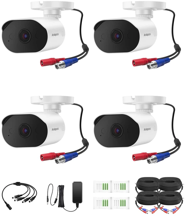 Main image of Anlapus 4 Pack 1080P HD-TVI Security Camera with Audio, 2MP CCTV Bullet Cam