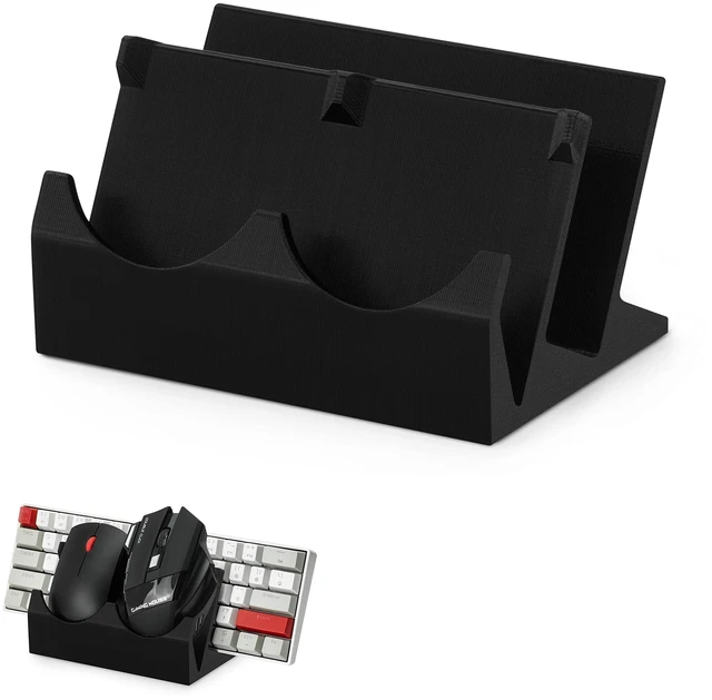 Main image of BRAINWAVZ Desktop Keyboard & Dual PC Mouse Stand Holder, Suitable for Small Or Large Keyboards, Gaming & Office Mice - Organize Your Work Or Game Space and Keep it Clutter-Free (DK03)