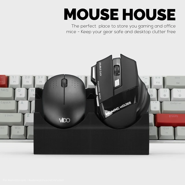 Alt view image 5 of 5 - BRAINWAVZ Desktop Keyboard & Dual PC Mouse Stand Holder, Suitable for Small Or Large Keyboards, Gaming & Office Mice - Organize Your Work Or Game Space and Keep it Clutter-Free (DK03)