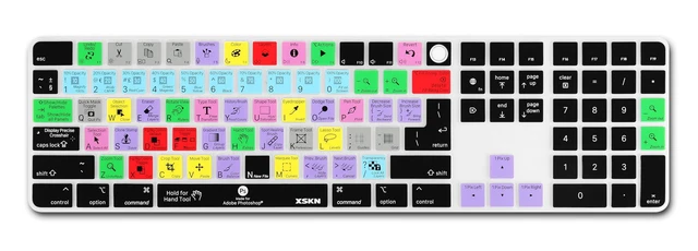 Alt view image 4 of 5 - XSKN Photoshop Shortcut Keyboard Cover for Mac Studio Magic Keyboard with Touch ID and Numeric Keypad A2520