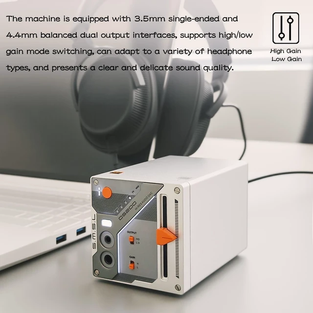 Alt view image 5 of 5 - SMSL DS200 Headphone Amp DAC Bluetooth 5.1 Dual CS43131 Chip DAC Amp 3.5mm/4.4mm Balanced HP MQA/MQA-CD Full Decoder XMOS XU-316 32bit/768kHz DSD256 USB/BT/Optical/Coaxial Input for PC Home Audio DAC