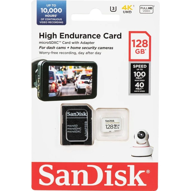 Alt view image 4 of 4 - SanDisk High Endurance 128 GB Class 10/UHS-I (U3) microSDXC